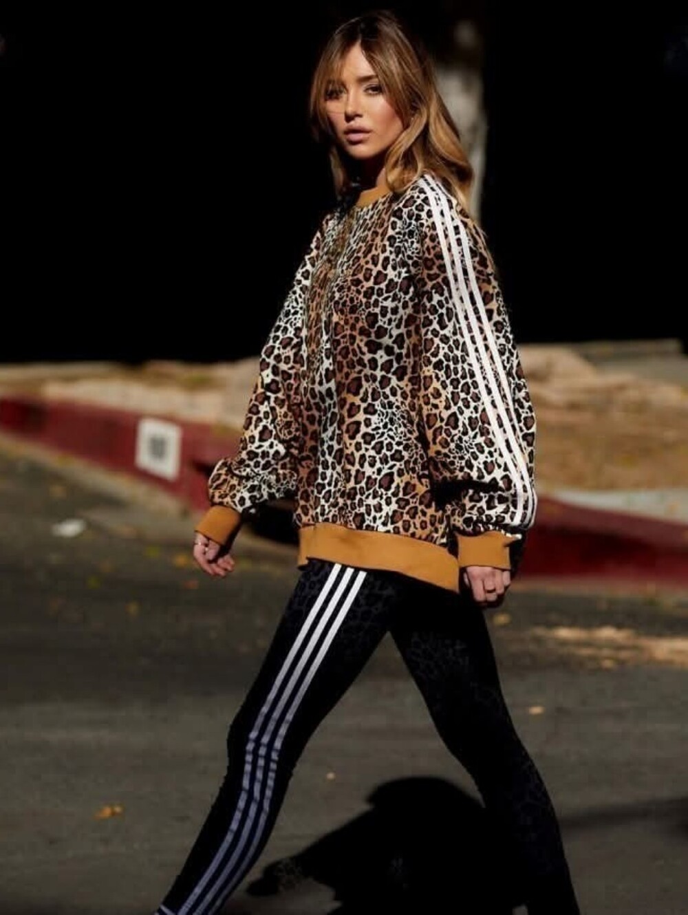 Adidas Originals Crew Women’s Leopard  Sweatshirt - Tan & Black
